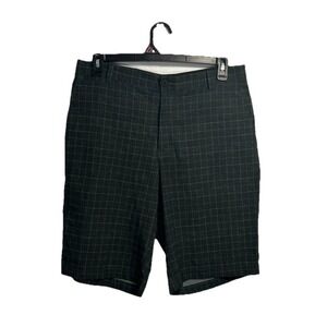 Nike‎ Golf Tour Performance Shorts Men's 36 Black Check 11" Inseam Stretch Poly